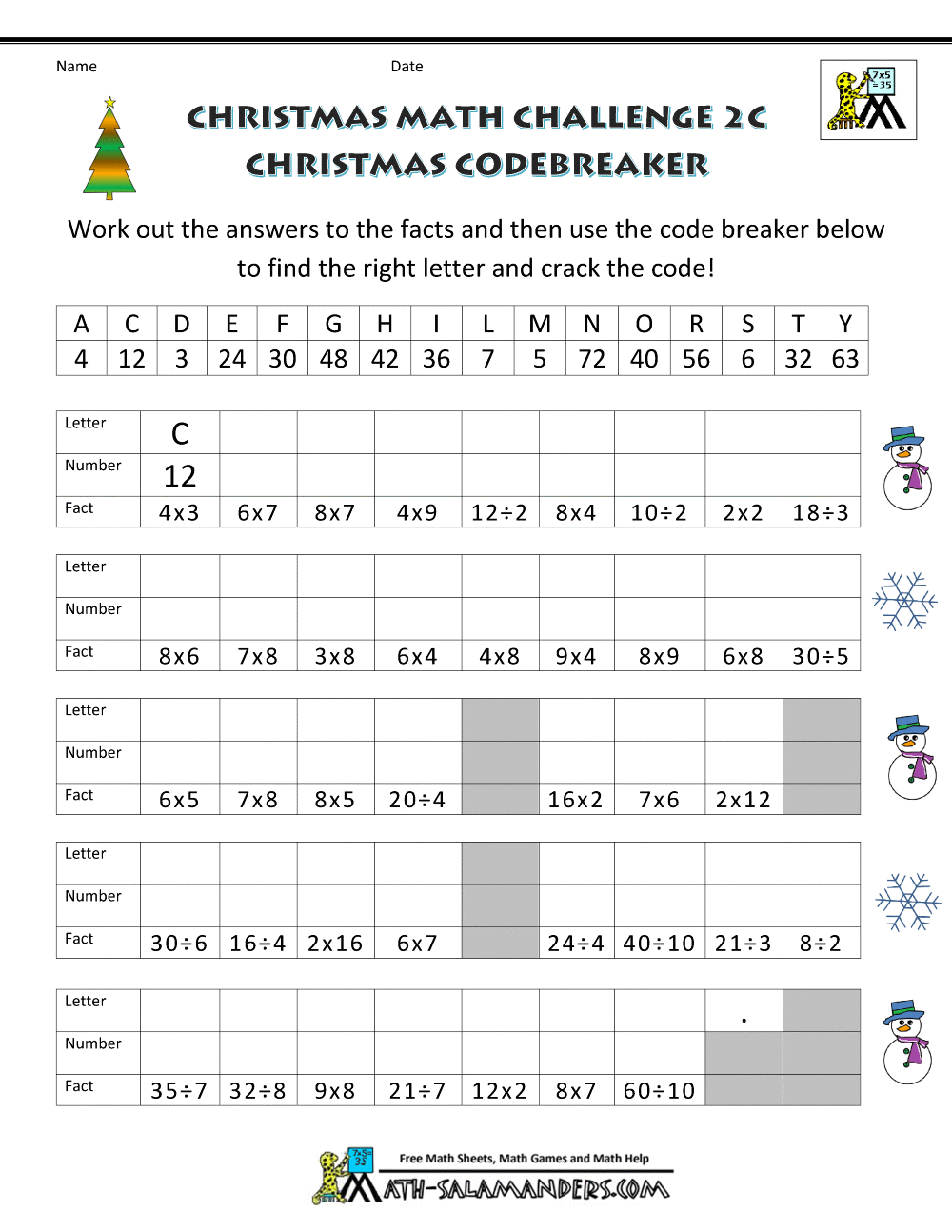 Christmas Math Worksheets - Worksheets Library inside Free Printable Christmas Maths Worksheets Ks1