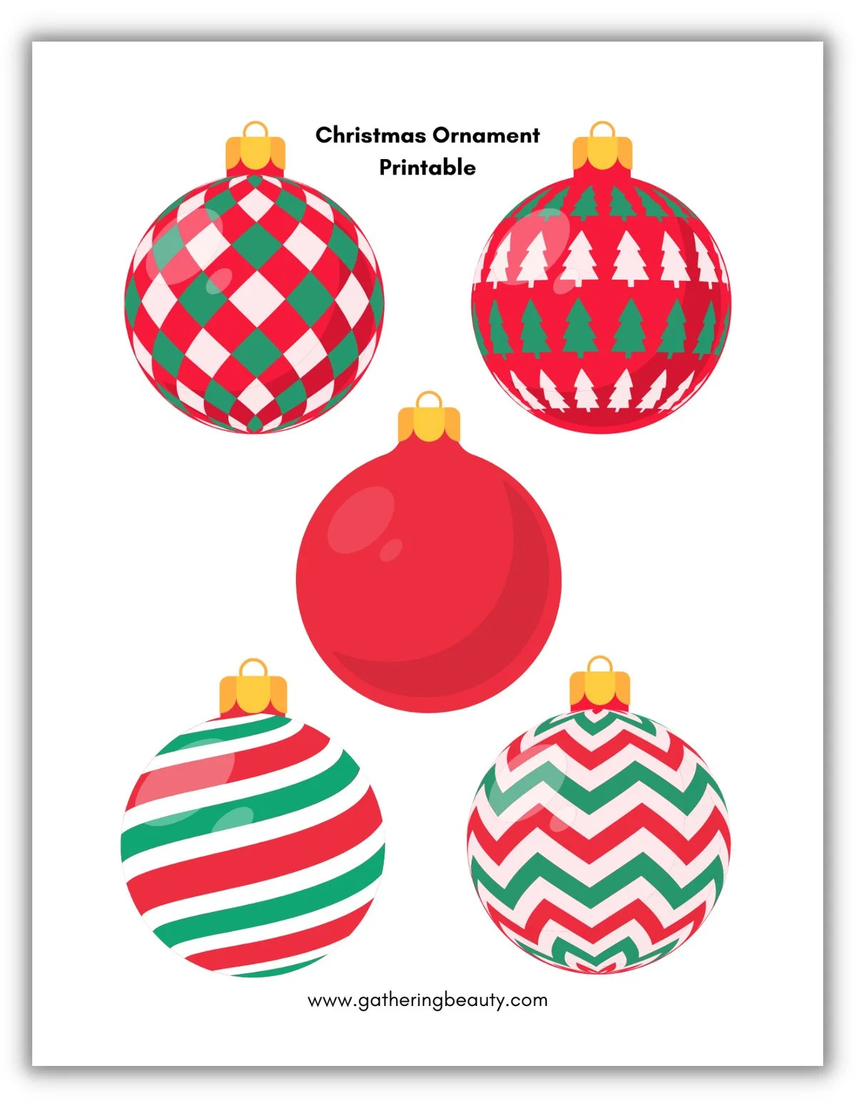 Christmas Ornament Printable — Gathering Beauty inside Free Printable Christmas Decorations
