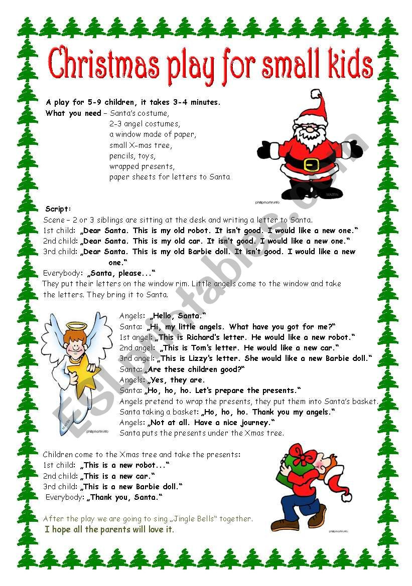 Christmas Play For Small Kids - Esl Worksheetkvetka27 with regard to Free Printable Christmas Plays Church
