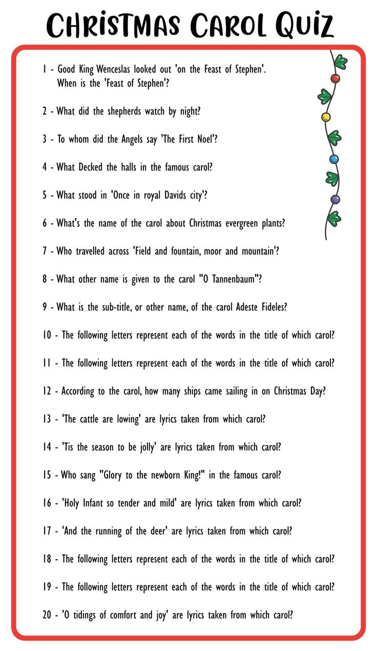 Christmas Song Trivia Game - 15 Free Pdf Printables | Printablee with Free Printable Christmas Song Quiz