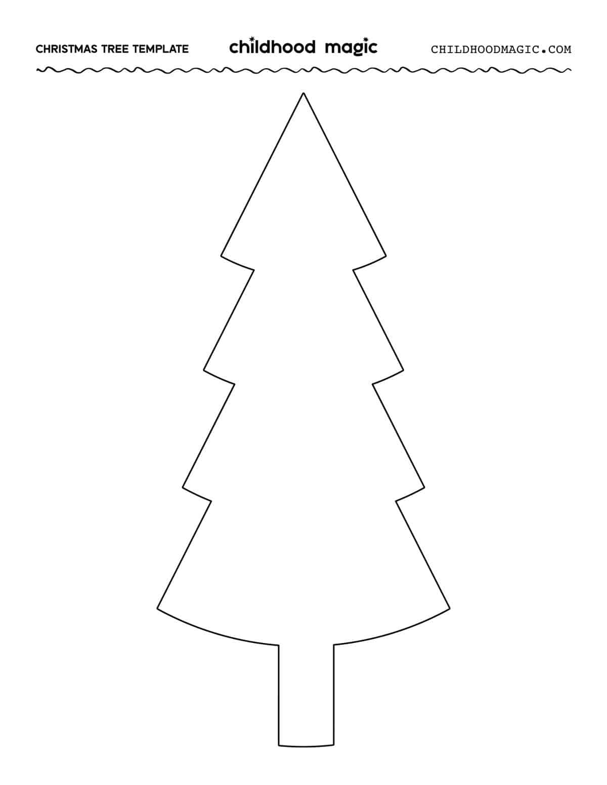 Christmas Tree Outline - Childhood Magic pertaining to Free Printable Christmas Tree Template