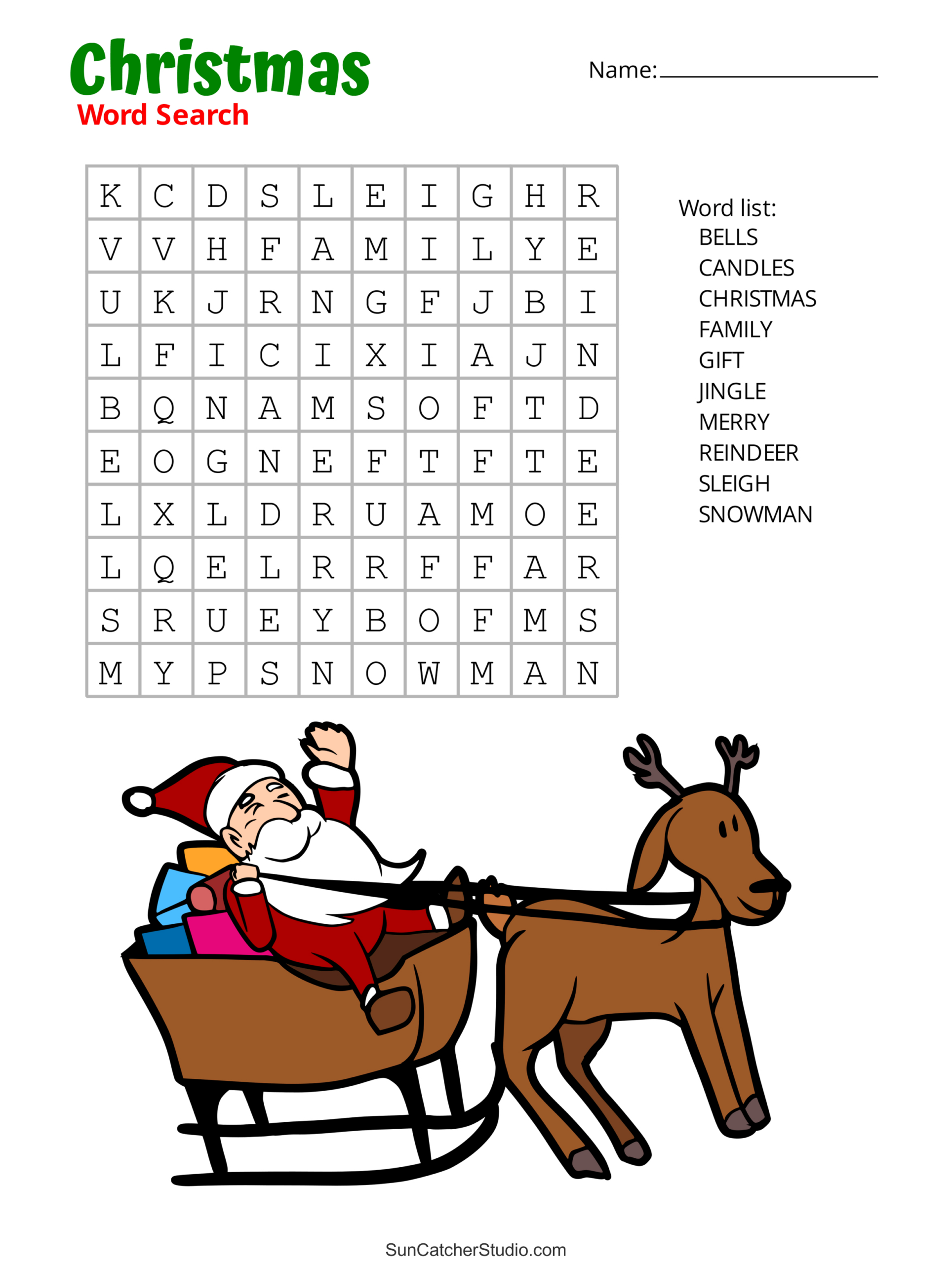 Christmas Word Search (Free Printable Pdf Puzzles) – Free in Free Printable Christmas Puzzles Word Searches