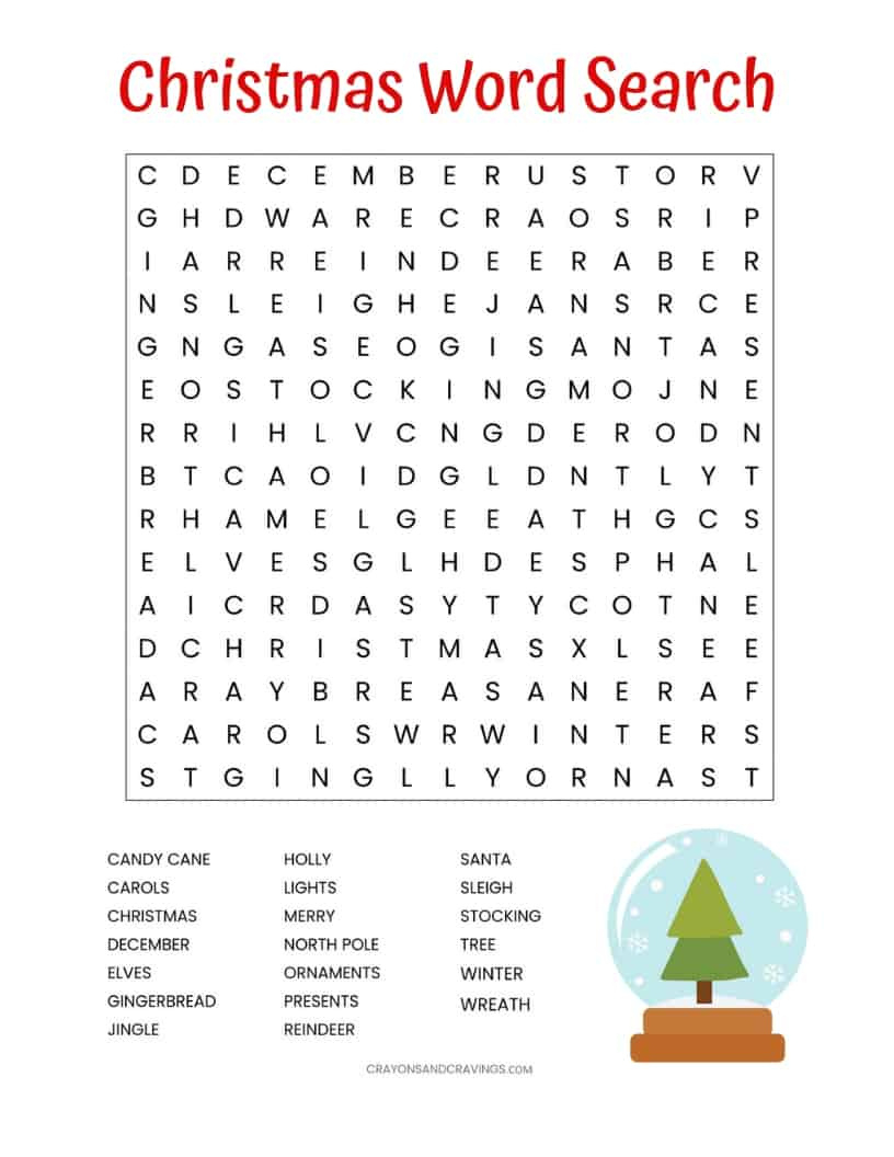 Christmas Word Search Printable (For Kids Or Adults) pertaining to Christmas Find A Word Printable Free