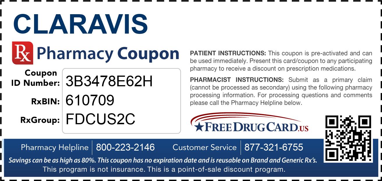 Claravis Coupon - Free Prescription Savings At Pharmacies Nationwide with Free Viagra Printable Coupons