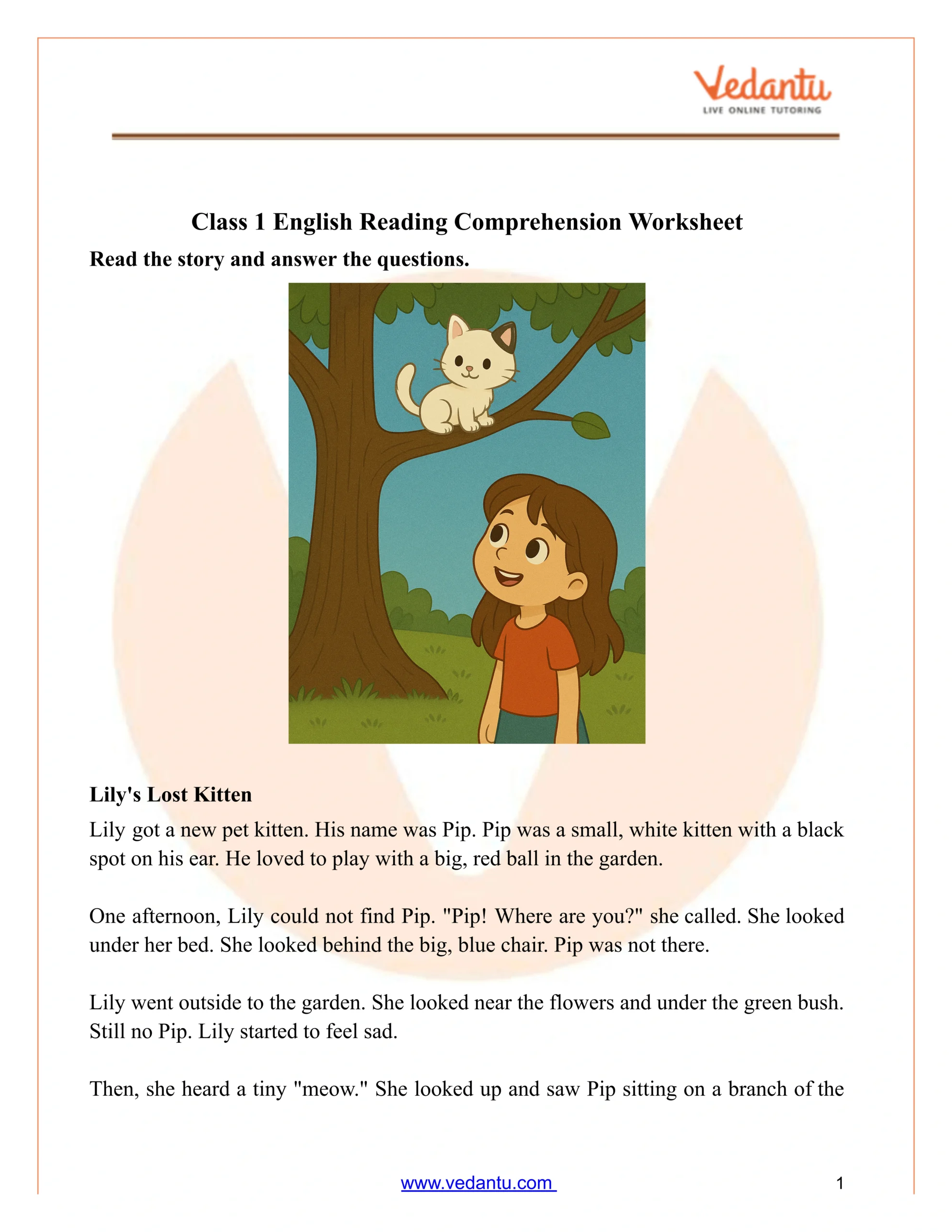 Class 1 Reading Comprehension Level H Worksheets Pdf in Free Printable Level H Books