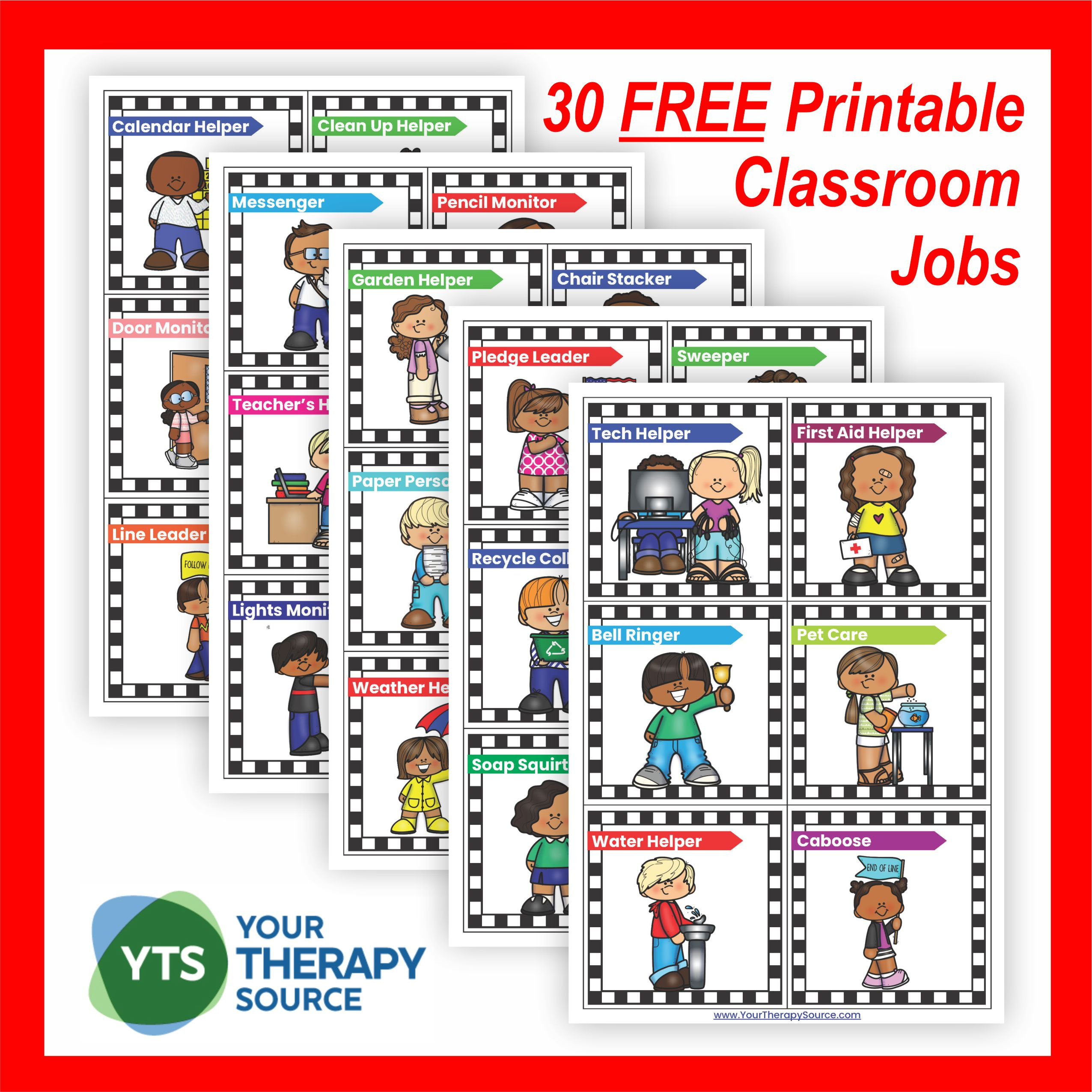 Classroom Job Ideas - Your Therapy Source inside Free Printable Preschool Job Chart Pictures