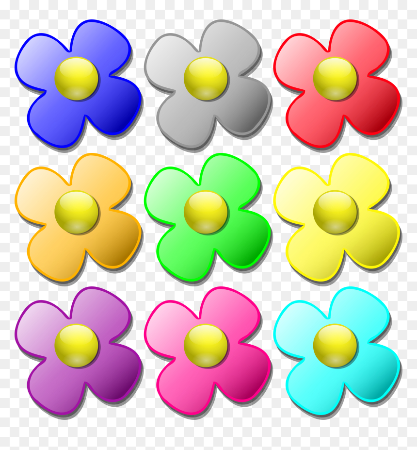 Color Flowers Clip Art Printable Coloring Pages Free - Different intended for Free Printable Clipart Of Flowers