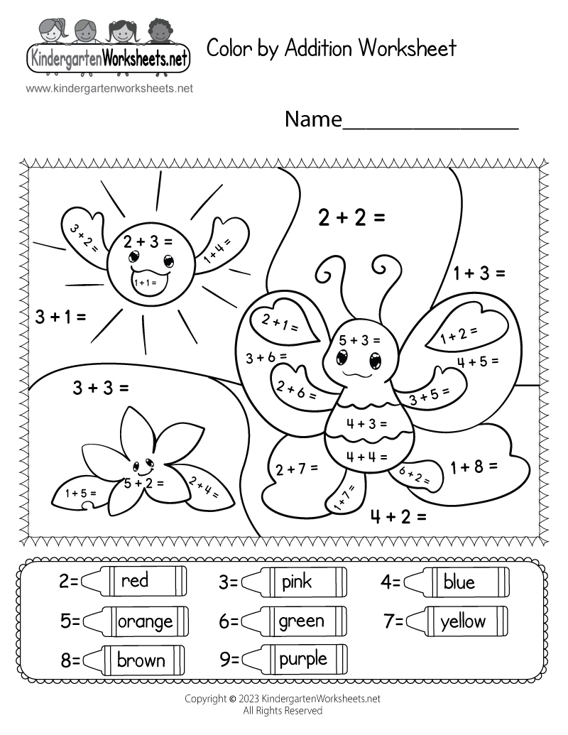 Coloraddition Worksheet - Free Printable, Digital, &amp;amp; Pdf intended for Free Printable Math Addition Worksheets For Kindergarten