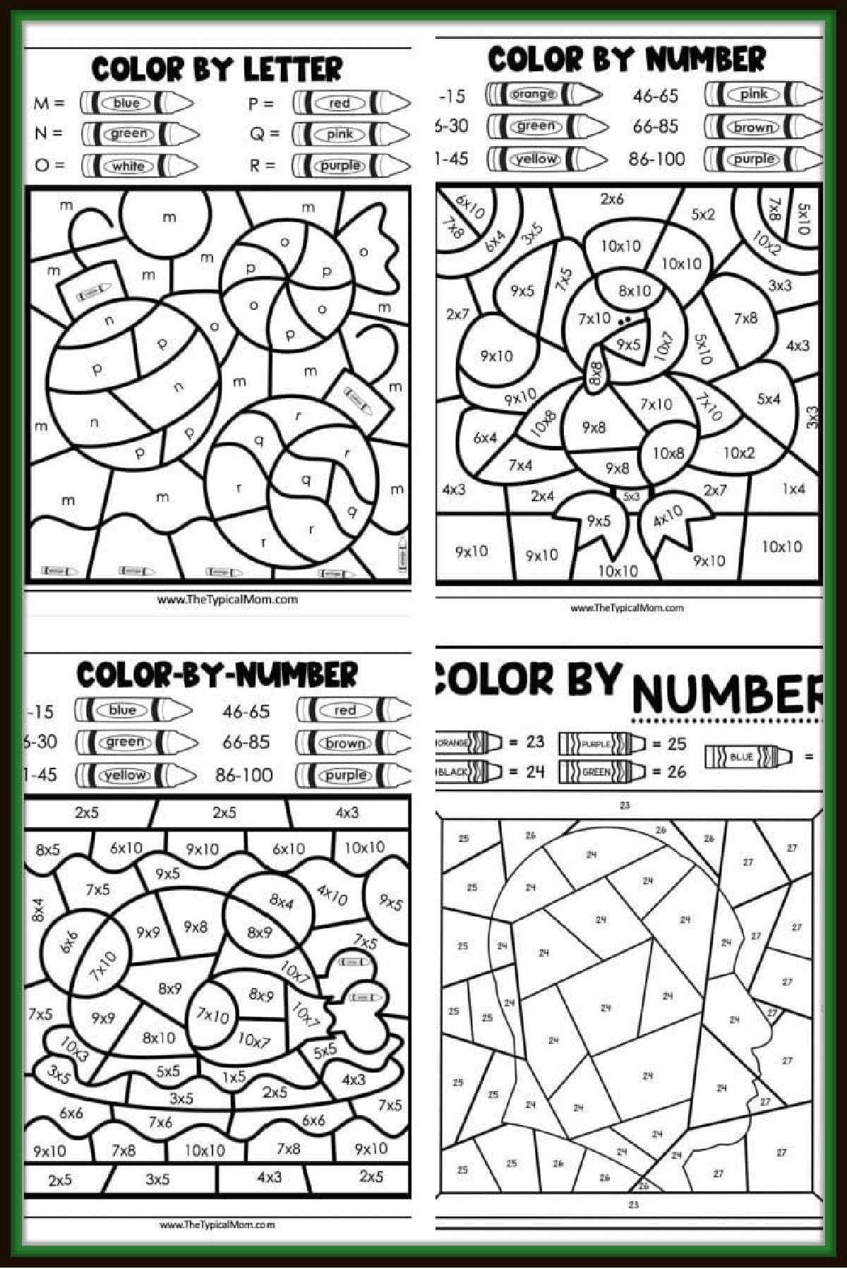 Colornumber Free Printables | The Typical Mom with regard to Hard Color By Number Free Printables