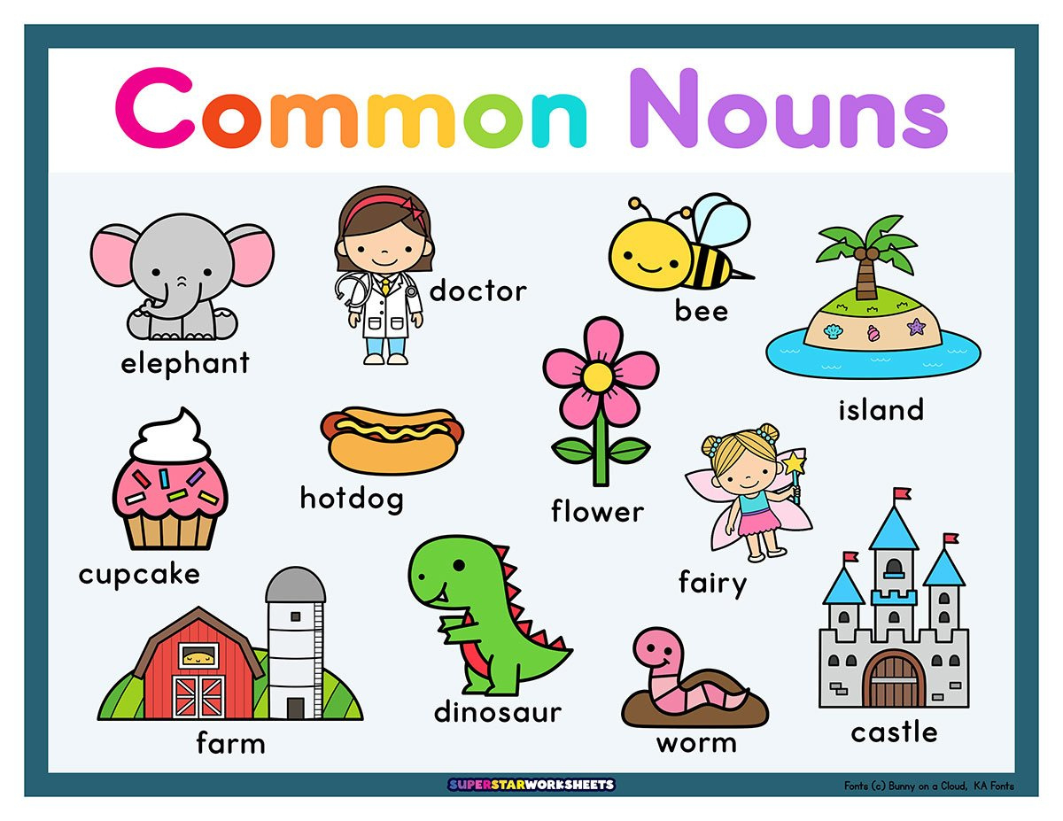 Common Noun Worksheets - Superstar Worksheets throughout Free Printable Noun Picture Cards