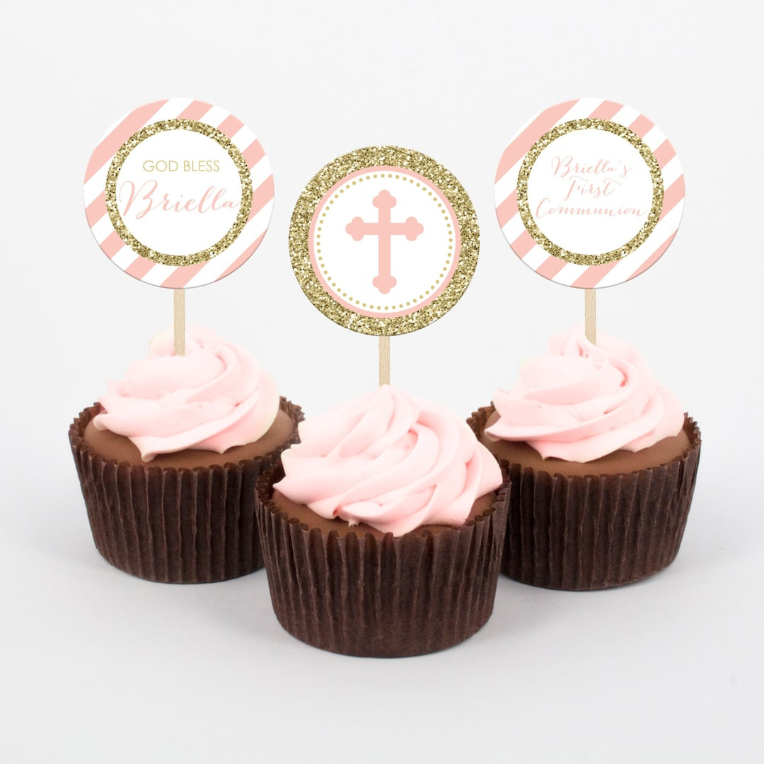 Communion Cupcake Topper - Printable First Communion Party Toppers regarding Free Printable First Communion Cupcake Toppers