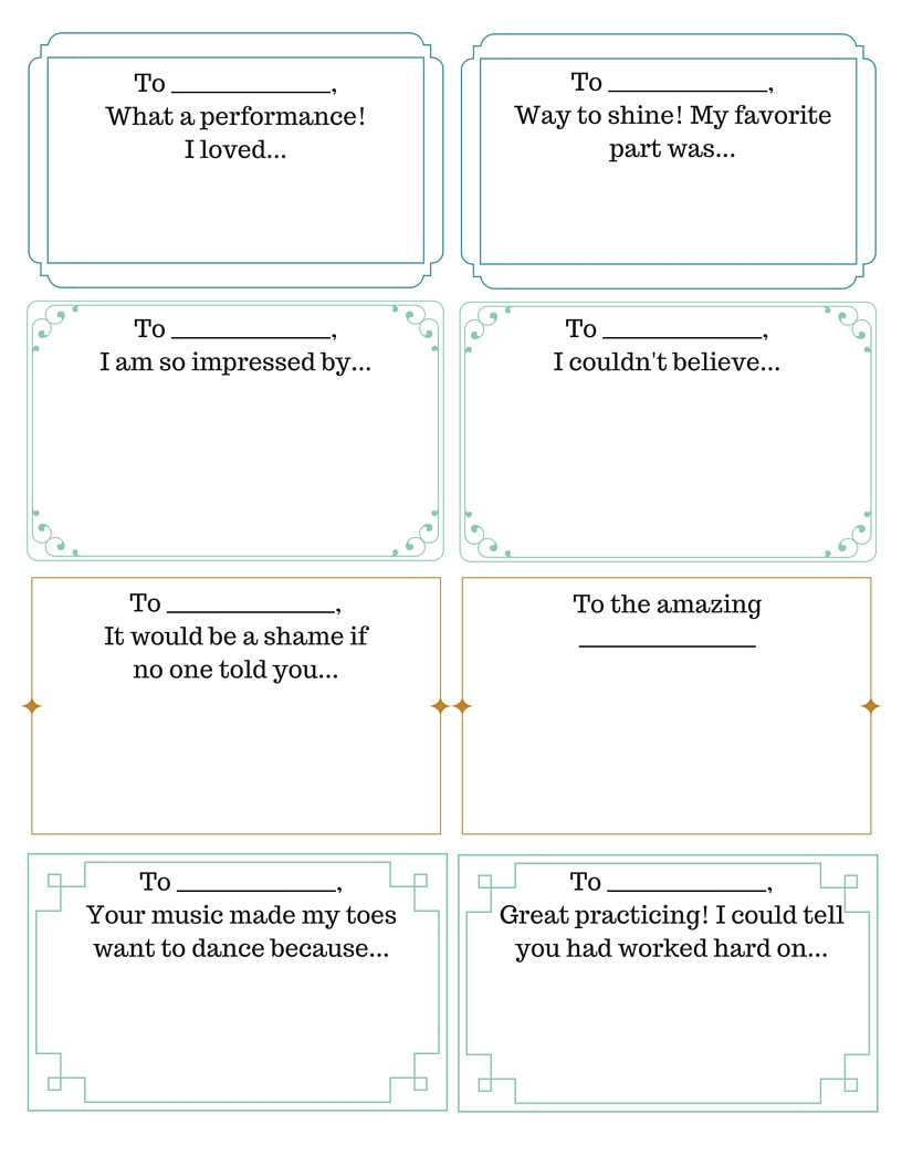 Compliment Exchange - 4Dpianoteaching regarding Free Printable Compliment Cards