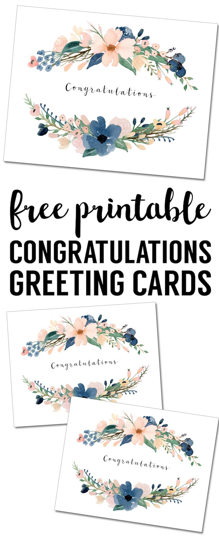 Congratulations Card Printable {Free Printable Greeting Cards intended for Free Printable Wedding Shower Greeting Cards