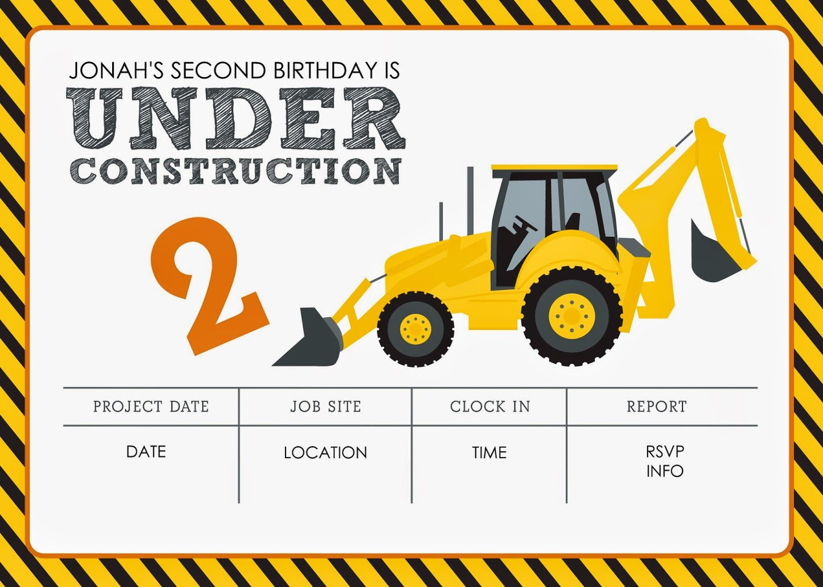 Construction Themed Birthday Party Free Printables with regard to Free Printable Construction Invitations