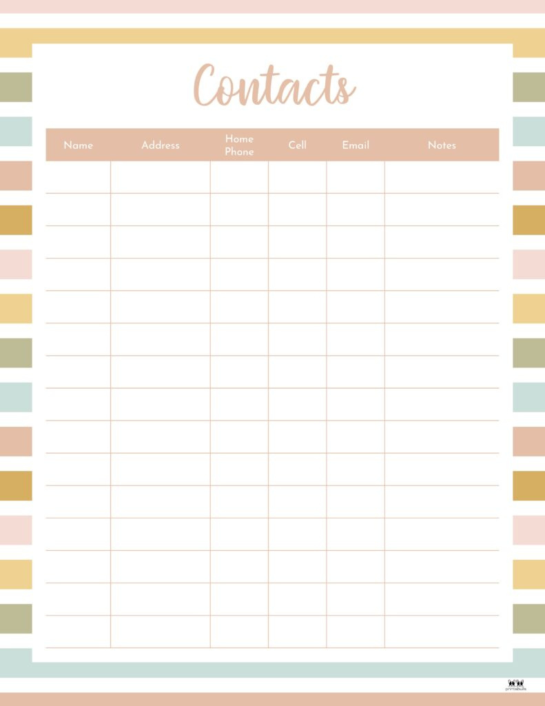 Contact List Templates - 20 Free Printables | Printabulls in Free Printable Address Book Software