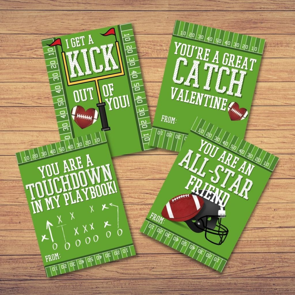 Cool Football Valentine Card Free Printables - Originalmom in Free Printable Football Valentines Day Cards