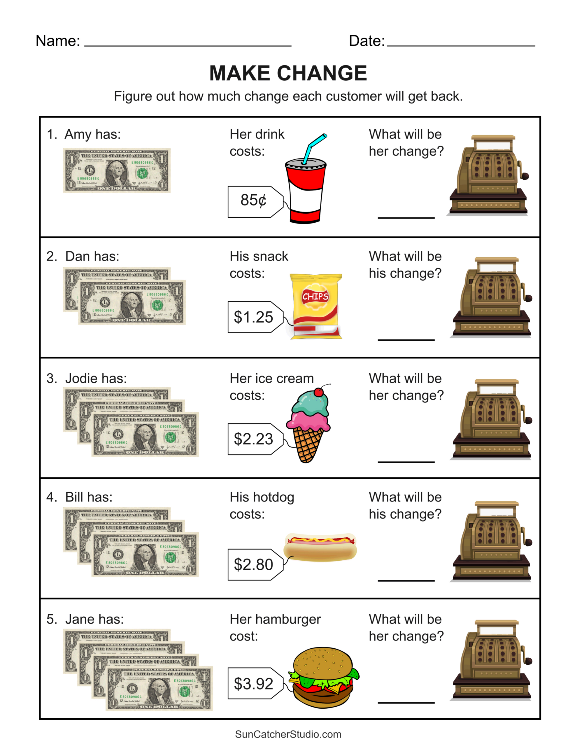 Counting Money Worksheets (Money Math) – Free Printables regarding Free Printable Making Change Worksheets
