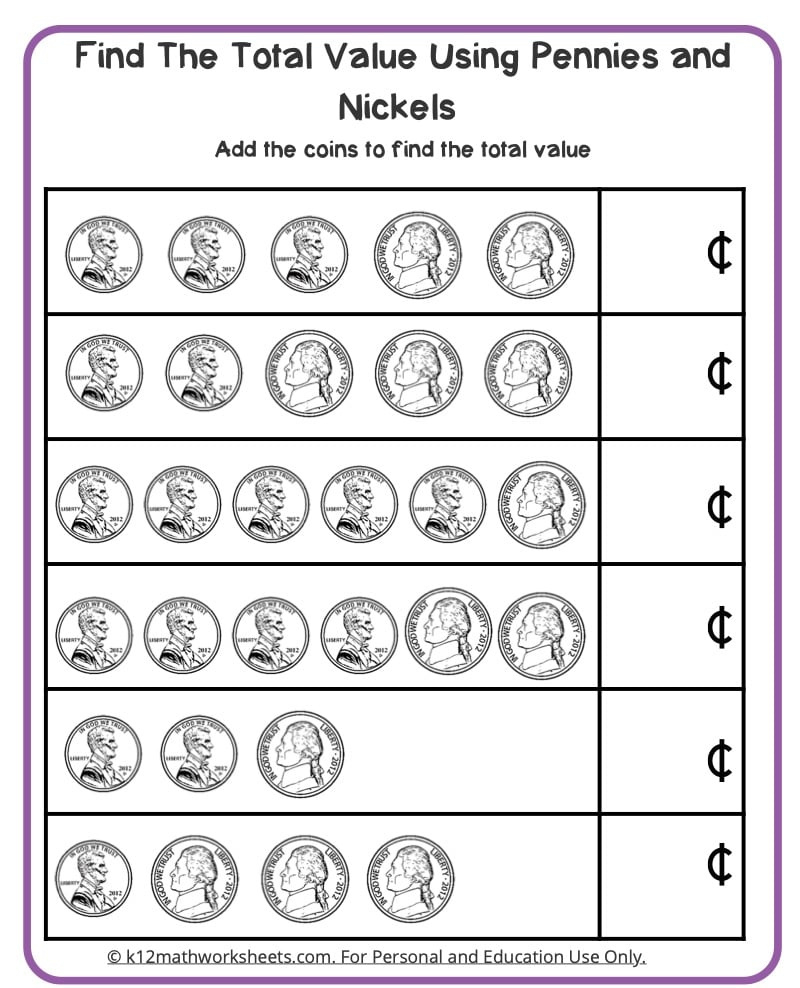 Counting Money Worksheets with regard to Free Printable Money Worksheets For Kindergarten