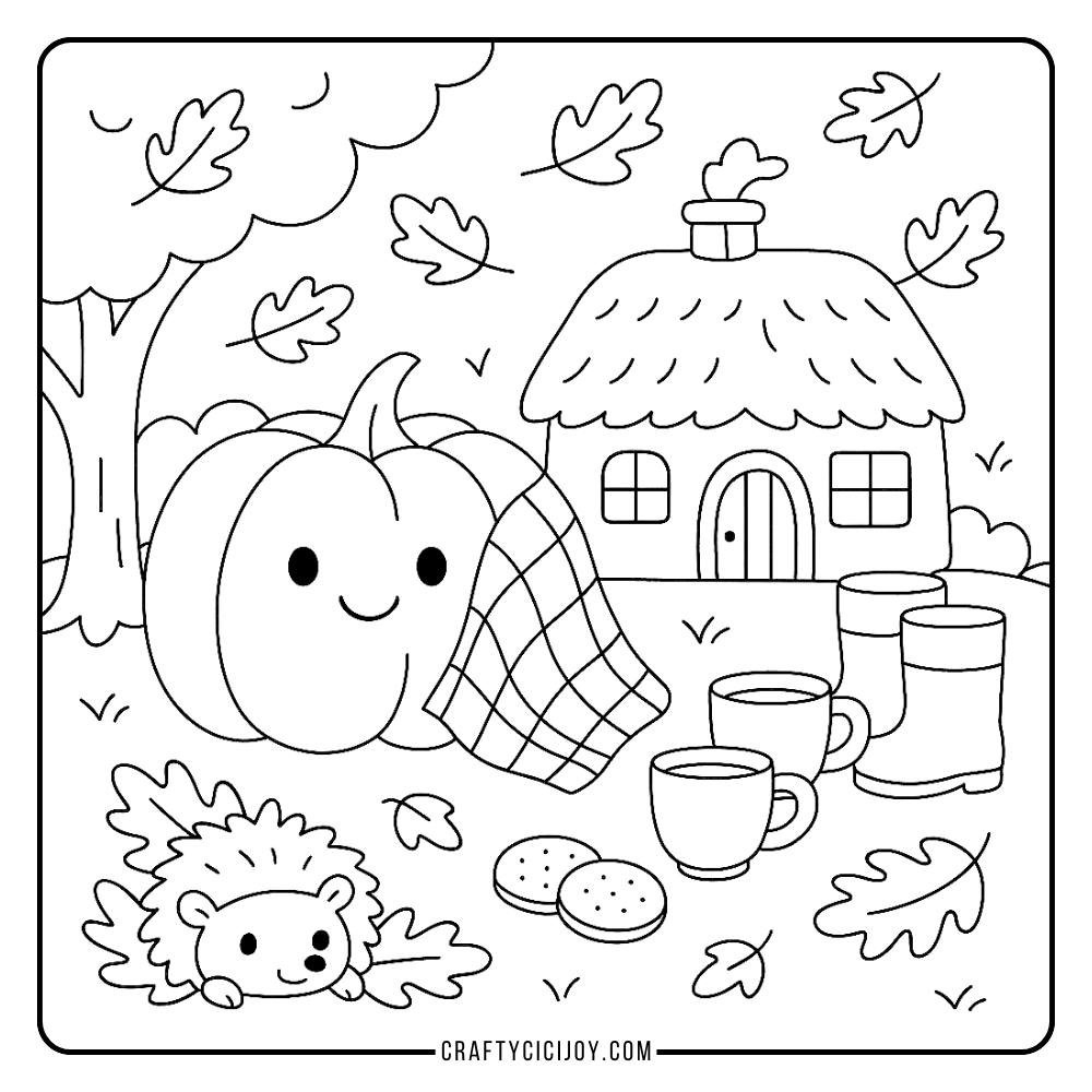 Cozy Fall Coloring Pages (20 Free Printable Pdfs) - Craftycicijoy in Free Printable Fall Coloring Pages