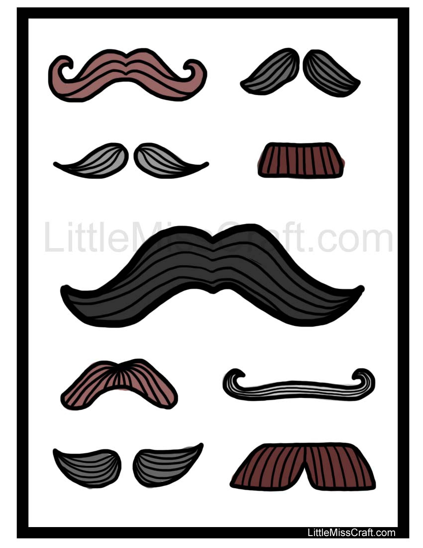 Crafts - Mustache Coloring Page for Free Printable Mustache