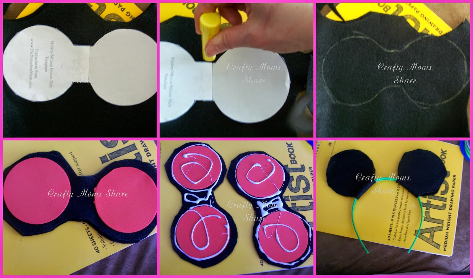 Crafty Moms Share: Diy Mickey And Minnie Mouse Ears And Free for Free Printable Minnie Mouse Ears Template