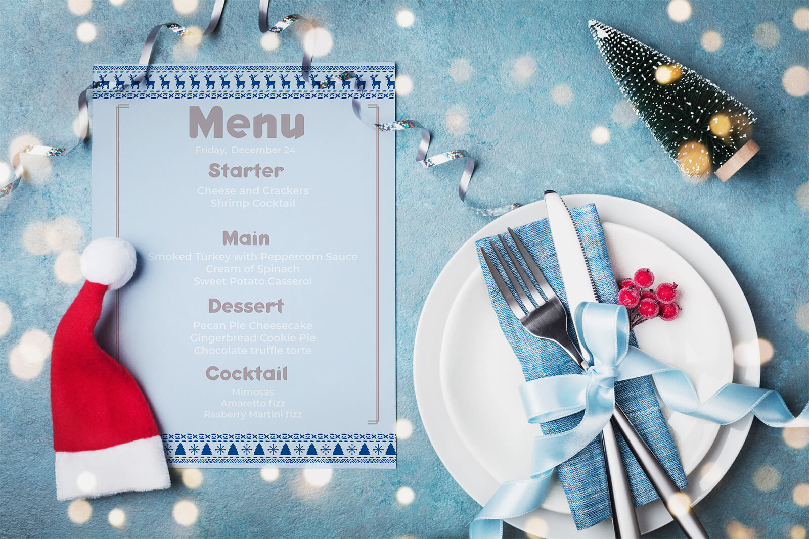 Create Festive Holiday Feasts With Printable Christmas Menus intended for Free Printable Christmas Dinner Menu Template