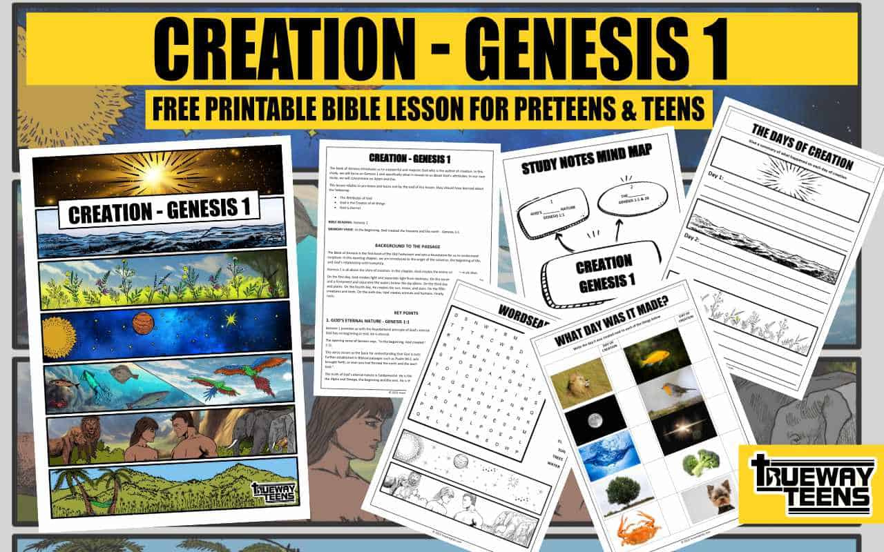 Creation - Genesis 1 (Teen Bible Lesson) - Trueway Kids pertaining to Free Printable Bible Study Lessons Genesis