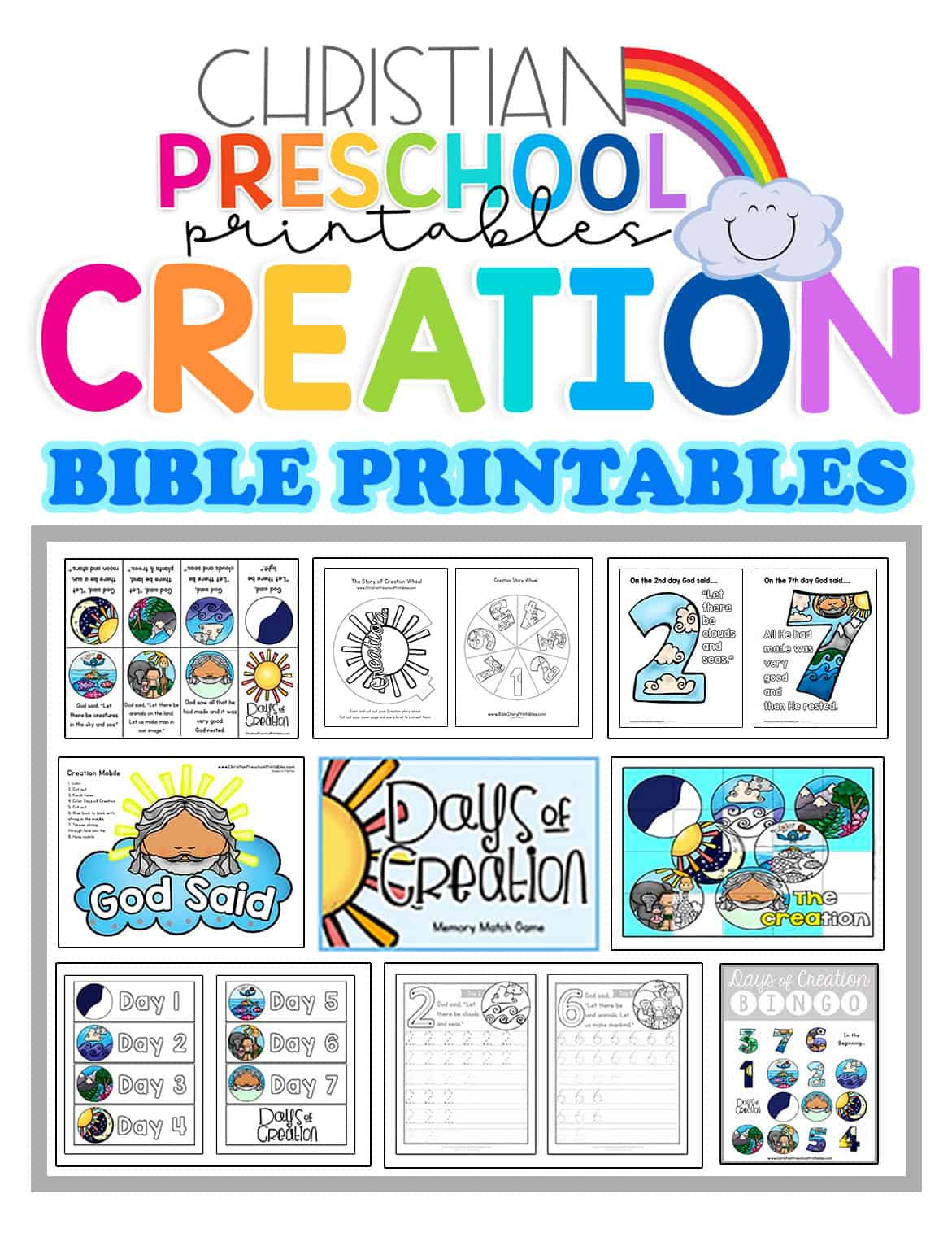 Creation Preschool Printables - Christian Preschool Printables throughout Free Children'S Bible Printables