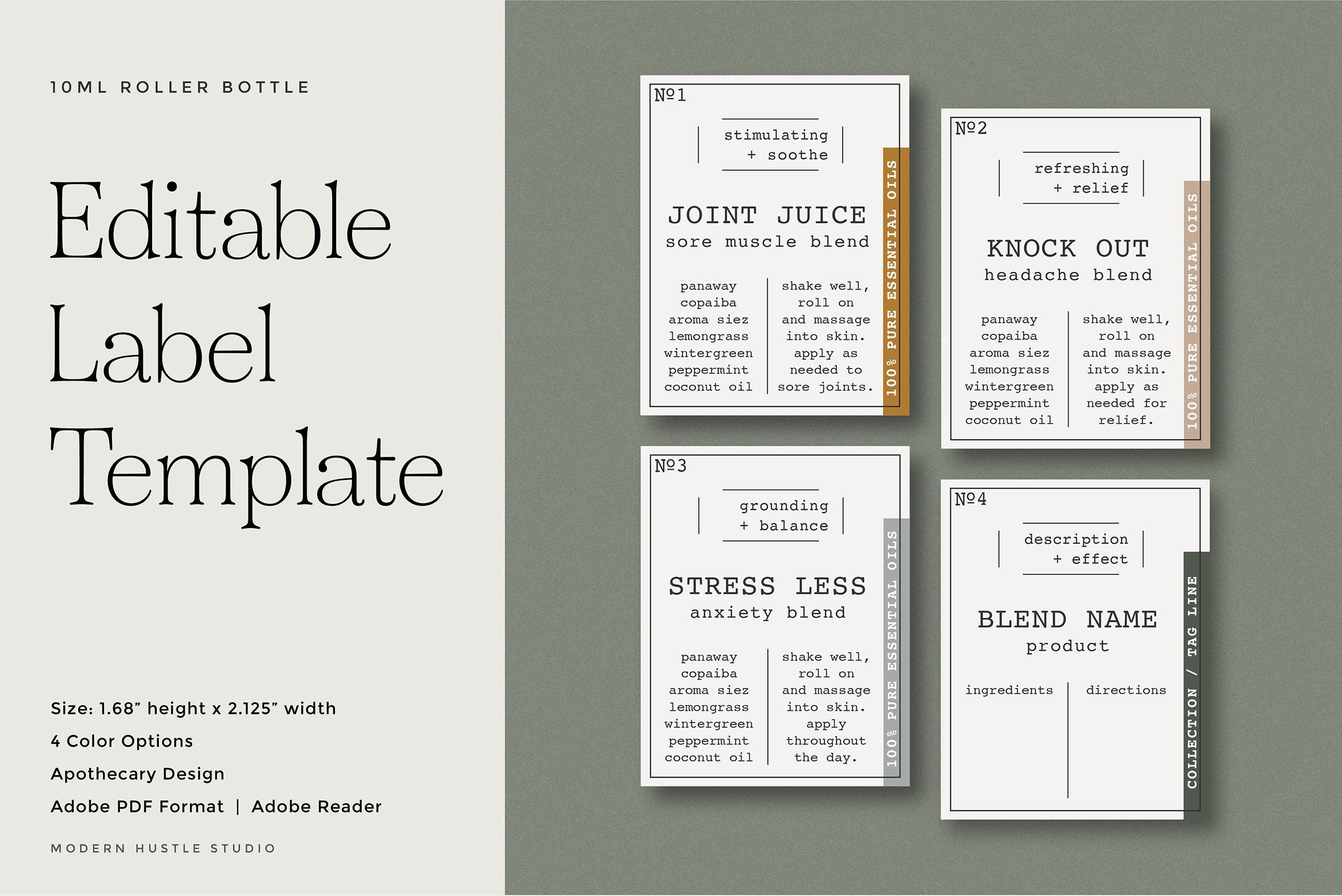 Creative Templates - Worksheets Library for Free Printable Roller Bottle Labels