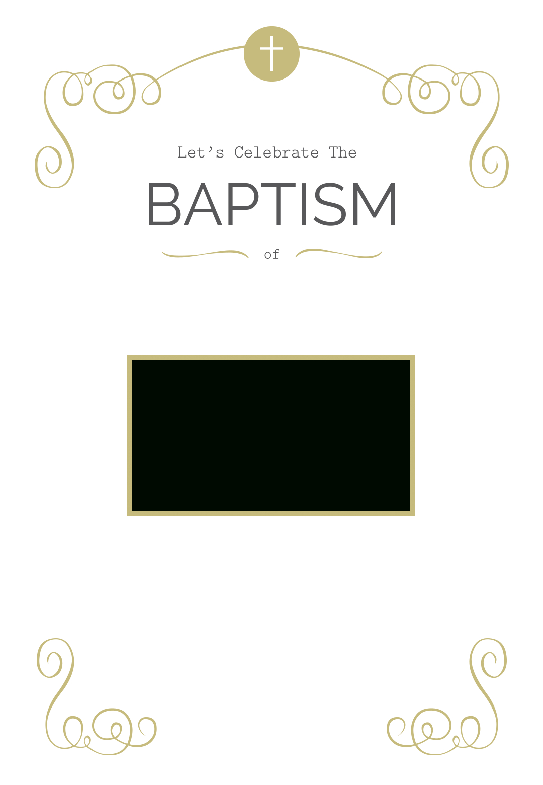 Cross And Scrolling - Baptism &Amp; Christening Invitation with regard to Free Printable Baptism Invitations