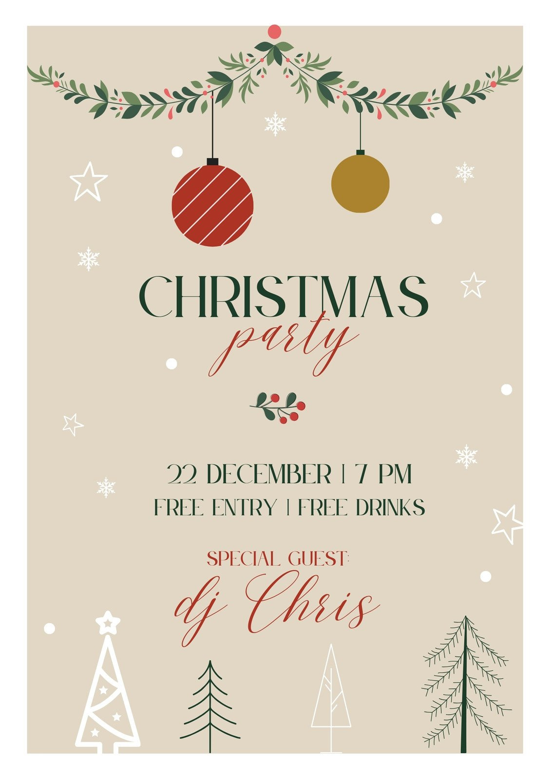 Custom Portrait Holiday Flyers | Design & Print With Canva inside Free Printable Christmas Party Flyer Templates