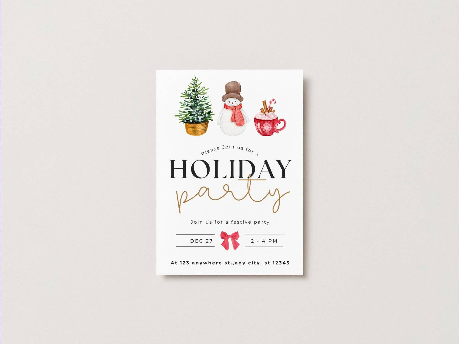 Custom Portrait Holiday Invitations | Design &amp;amp; Print With Canva pertaining to Free Printable Personalized Christmas Invitations