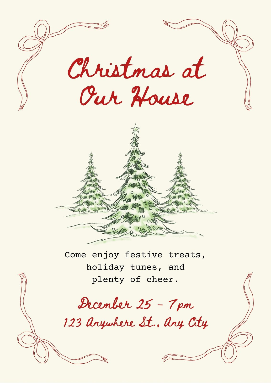 Custom Portrait Holiday Invitations | Design & Print With Canva within Holiday Invitations Free Printable