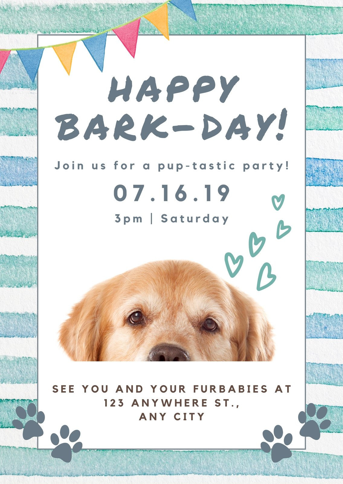 Customize 125+ Dog Birthday Invitation Templates Online - Canva throughout Dog Birthday Invitations Free Printable