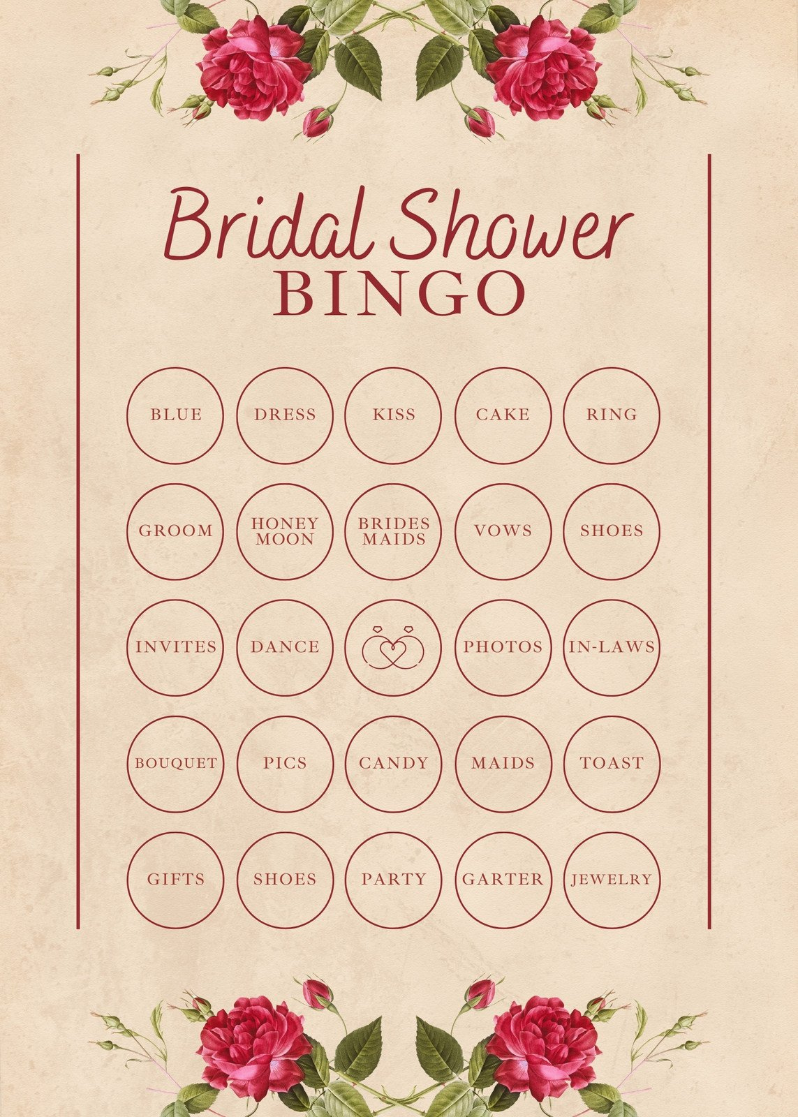 Customize 44+ Bridal Shower Bingo Card Templates Online - Canva throughout Free Printable Bridal Shower Bingo