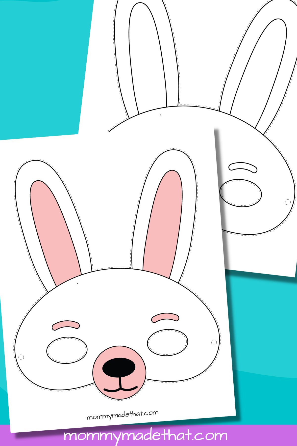 Cute Bunny Rabbit Mask Templates (Free Printables!) for Free Printable Easter Masks