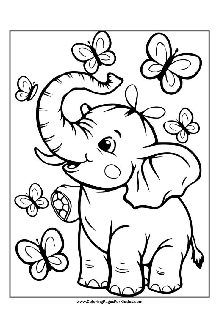 Cute Elephant Coloring Pages For Kids To Print with regard to Free Baby Elephant Printables
