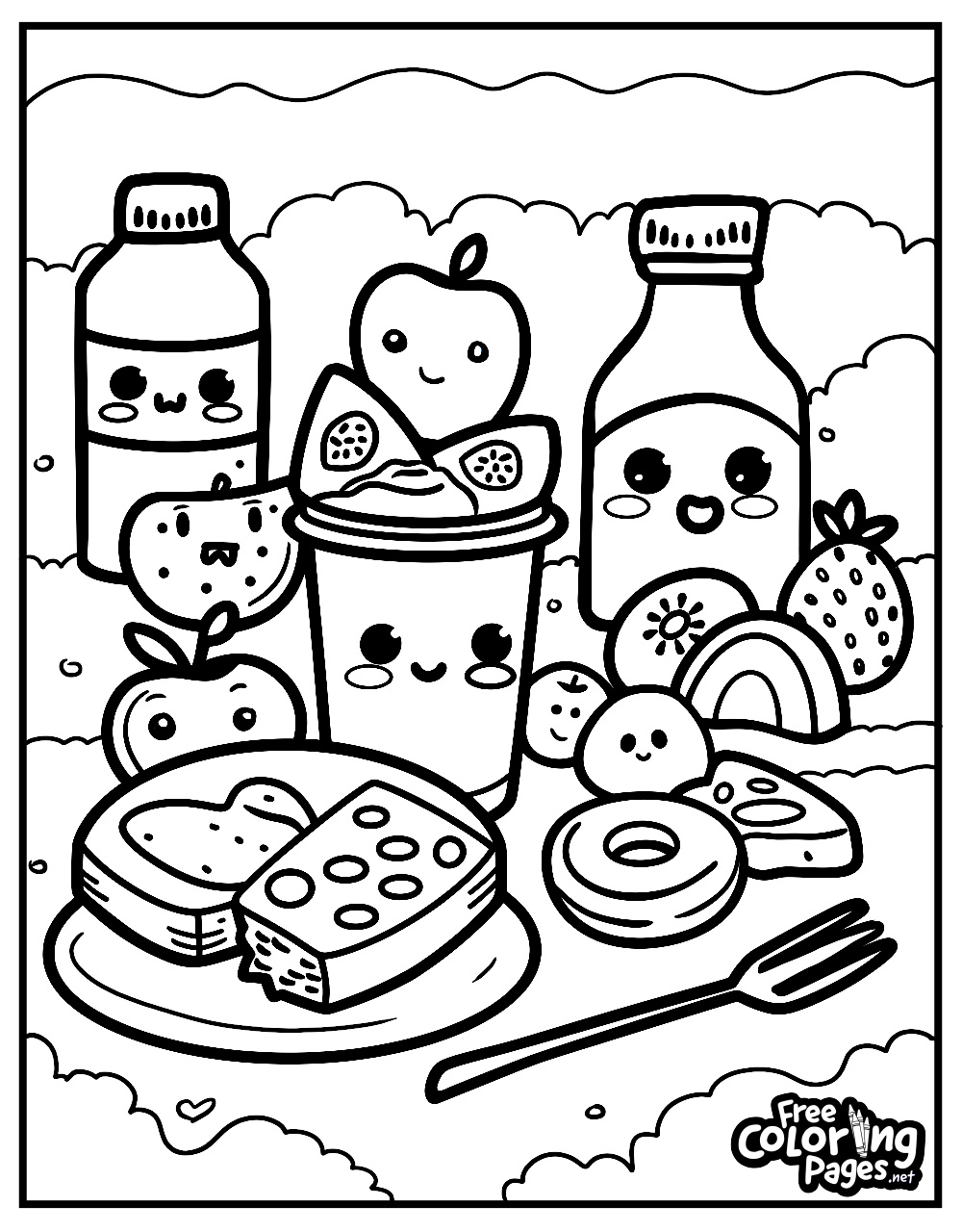 Cute Food Coloring Pages - Free Coloring Pages inside Free Coloring Pages Com Printable