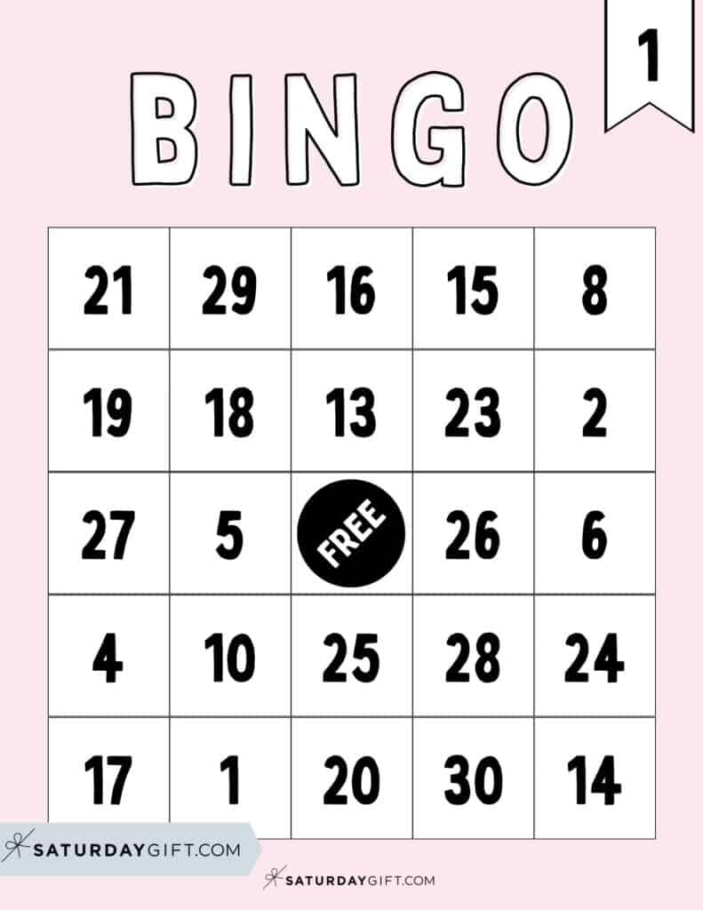 Cute &amp;amp; Free Printable Bingo Cards - 30 Cards + Calling Sheet for Free Printable Number Bingo Cards 1 20