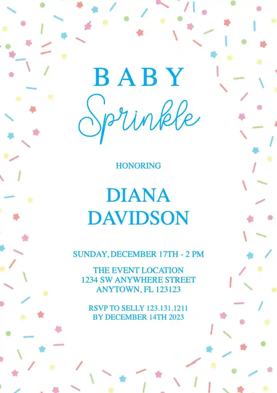 Cute Sprinkles - Free Baby Sprinkle Invitation Templates | Invitanku within Free Printable Baby Sprinkle Invitations