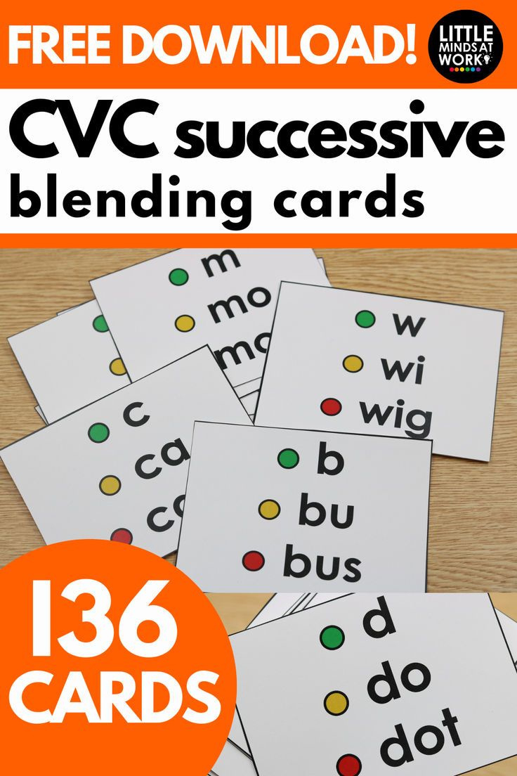 Cvc Successive Blending Free Cards for Free Printable Blending Cards