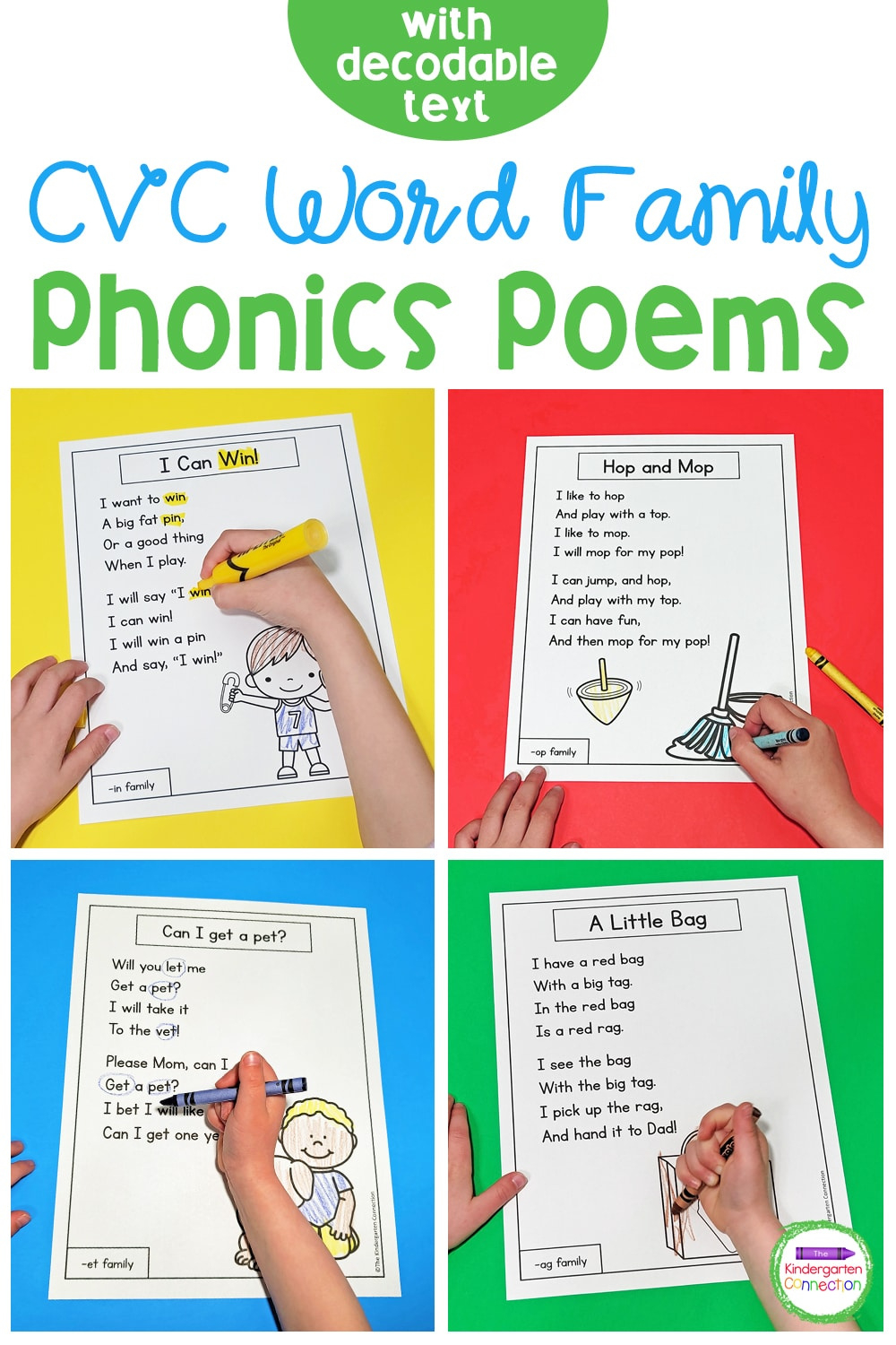 Cvc Word Family Phonics Poems With Decodable Text intended for Free Printable Word Family Poems