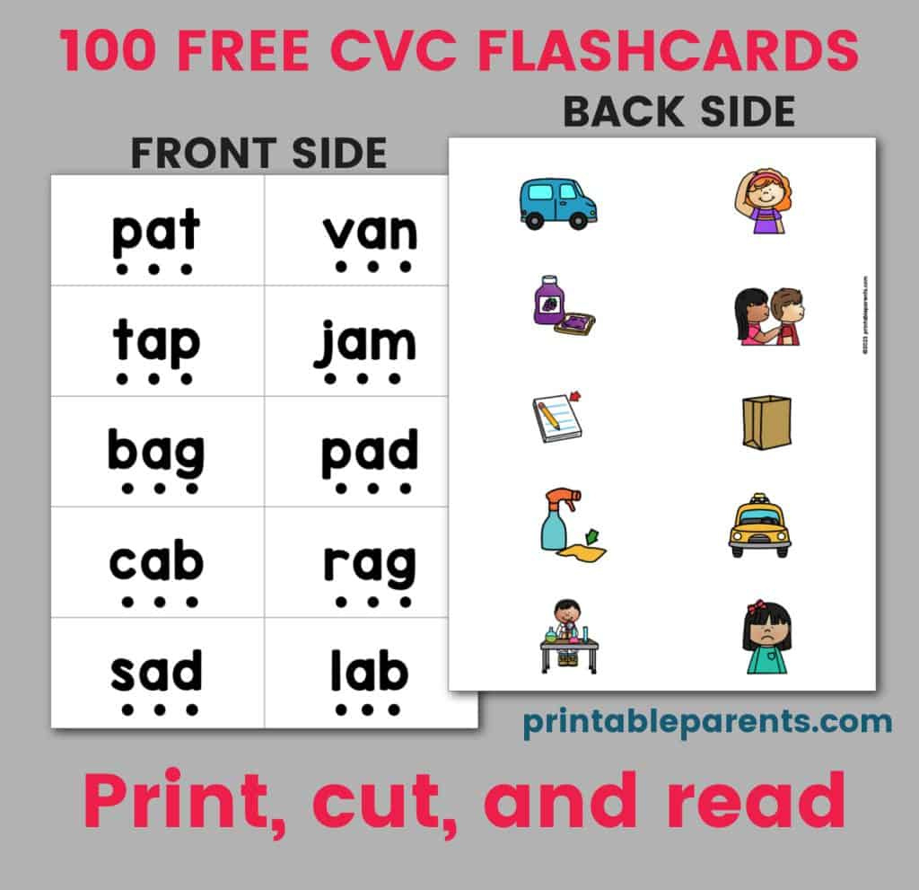 Cvc Words Flashcards Printable - Printable Parents throughout Free Printable Blending Cards