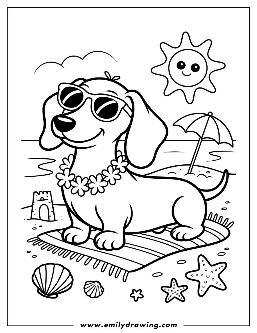 Dachshund Coloring Pages - Emily Drawing pertaining to Free Printable Dachshund Coloring Pages