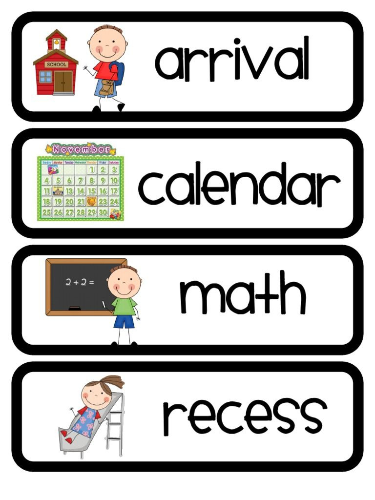 Daily Schedule Cards2 | Pdf - Worksheets Library pertaining to Free Printable Picture Schedule Cards