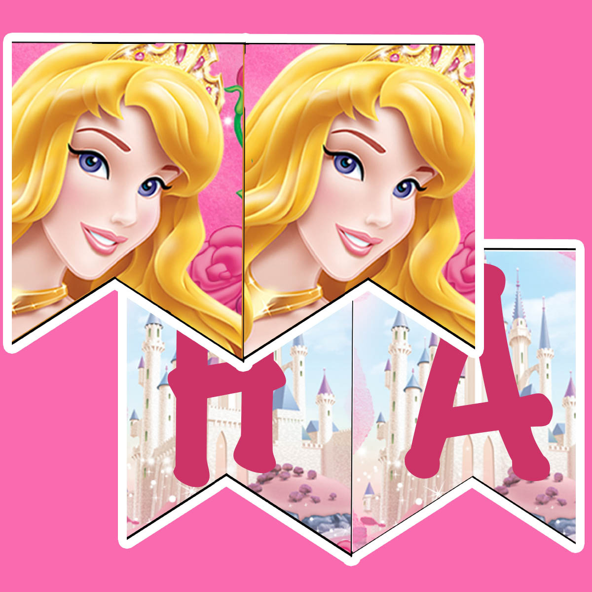 Daisy Celebrates: Disney Princess Birthday Party Printable Files for Free Printable Princess Birthday Banner