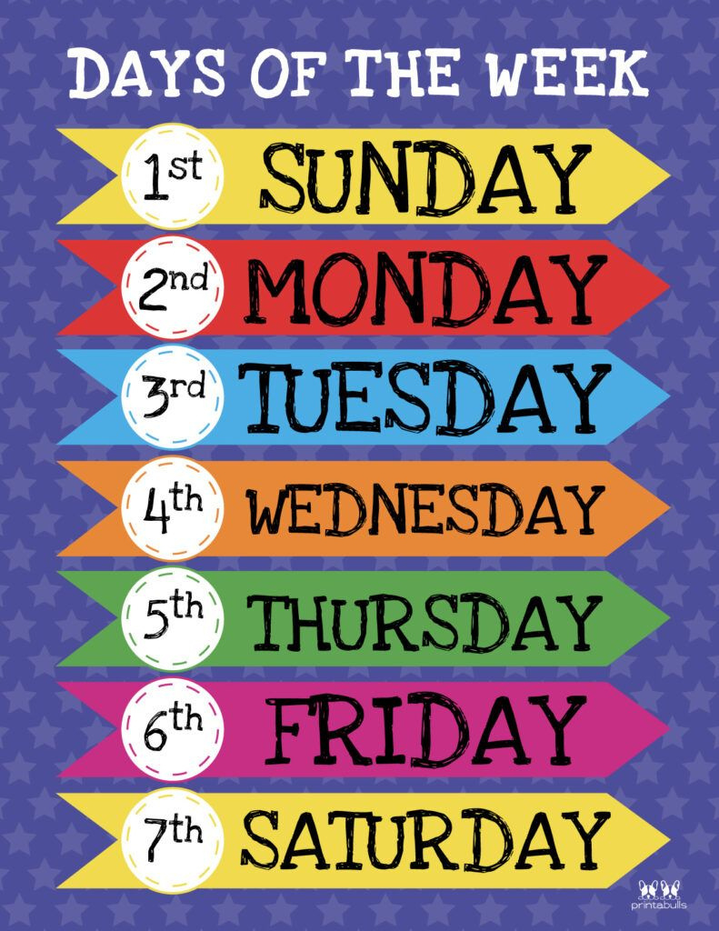 Days Of The Week Worksheets & Printables - 50 Free Pages | Printabulls inside Free Printable Days Of The Week