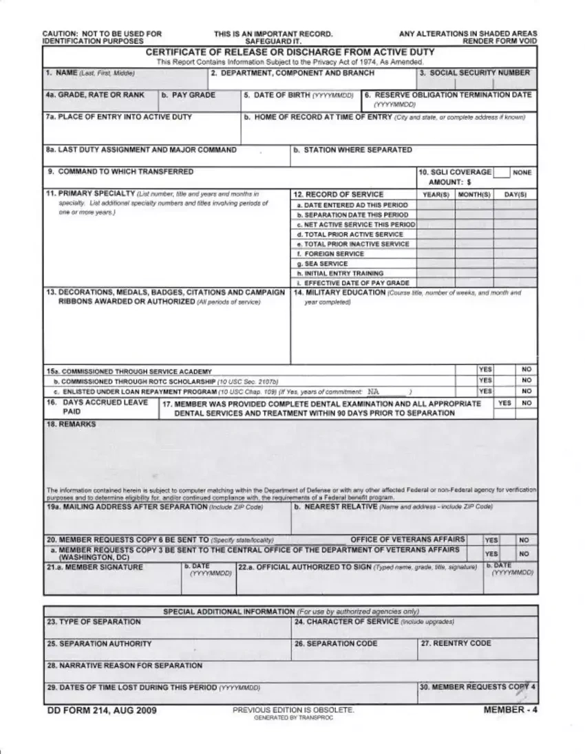 Dd 214 Fillable ≡ Fill Out Printable Pdf Forms Online with Free Printable Dd214 Form