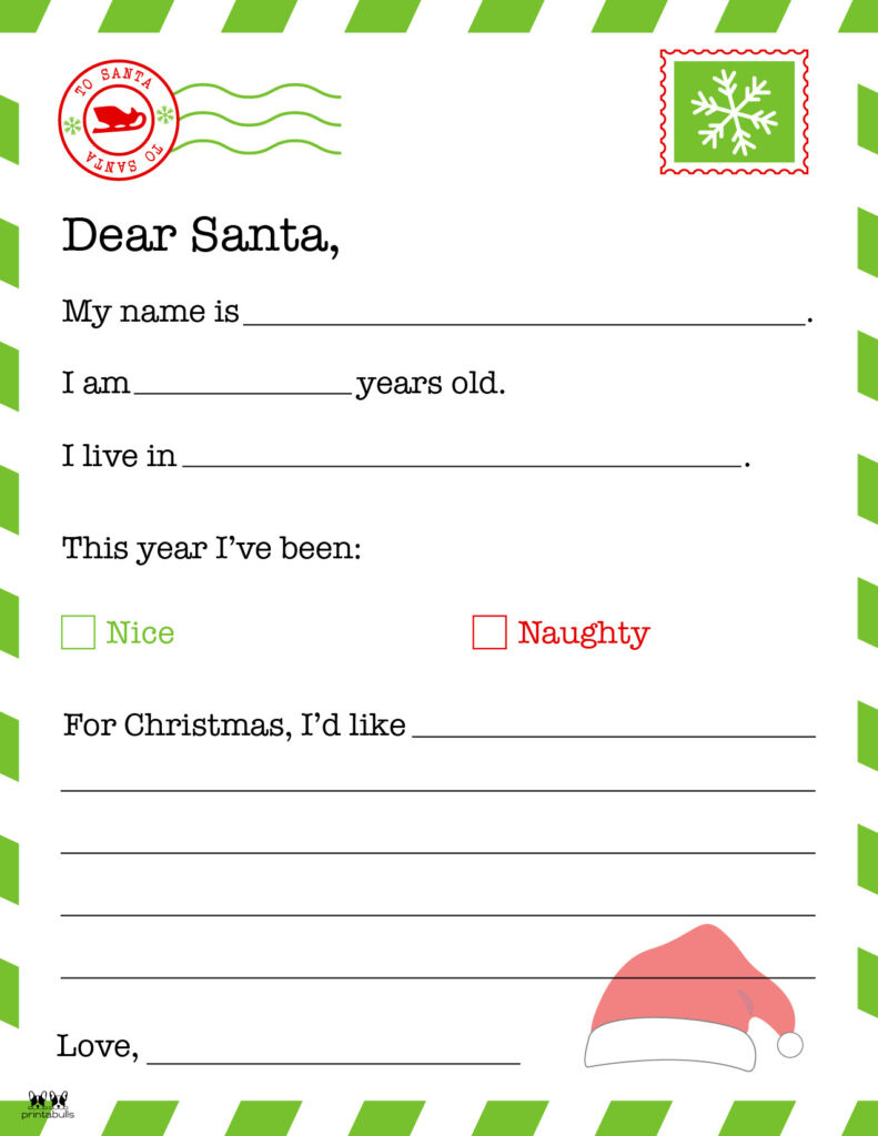 Dear Santa Letter Printables - Free | Printabulls within Free Santa Templates Printable