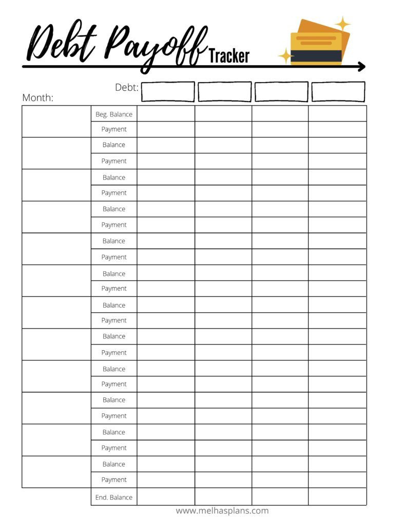Debt Payoff Tracker Printable – Melhasplans | Debt Payoff in Free Printable Debt Payoff Worksheet